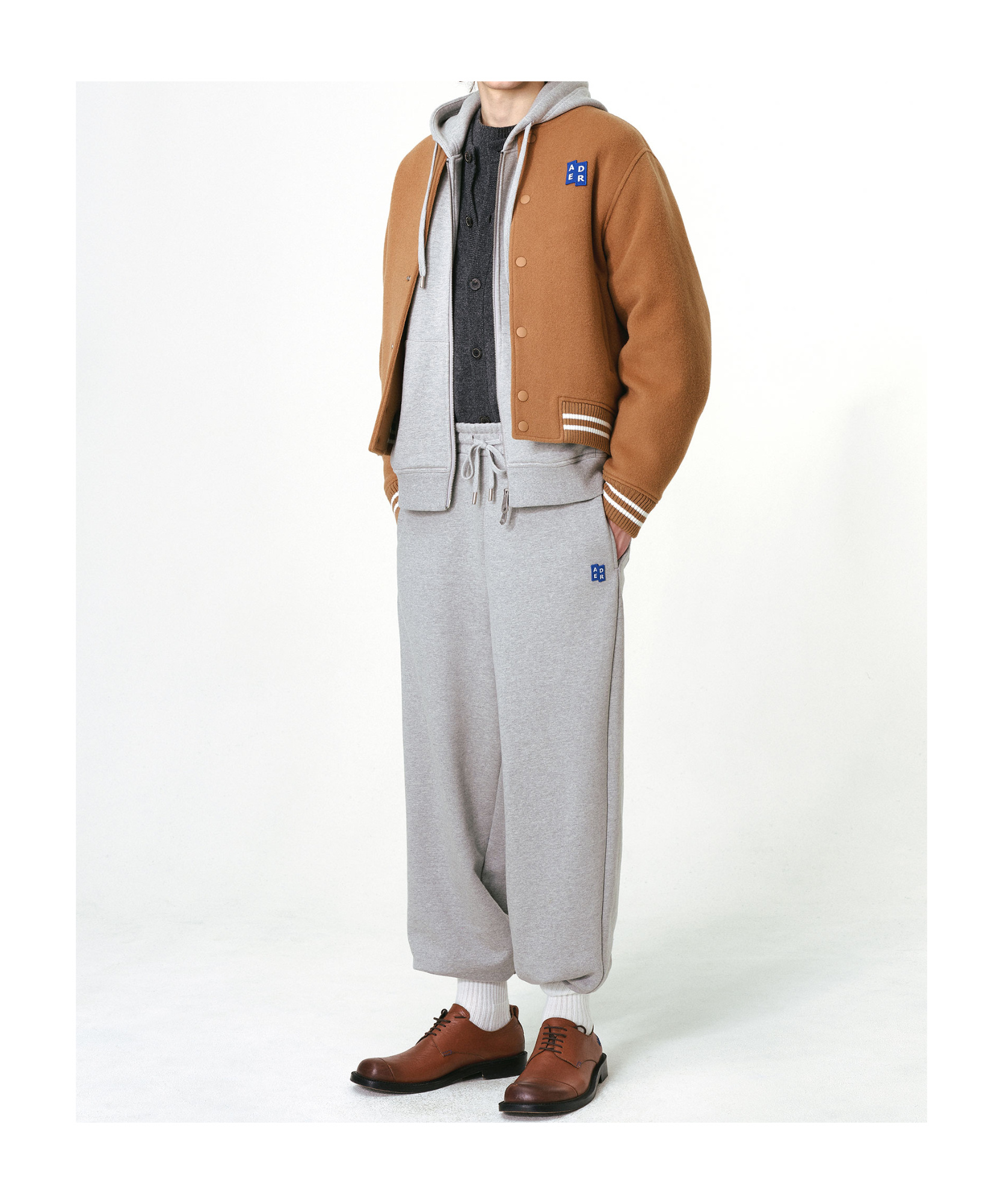 Ader Error Significant Collection Trs Tag Logo Baseball Cotton Clothing In Brown
