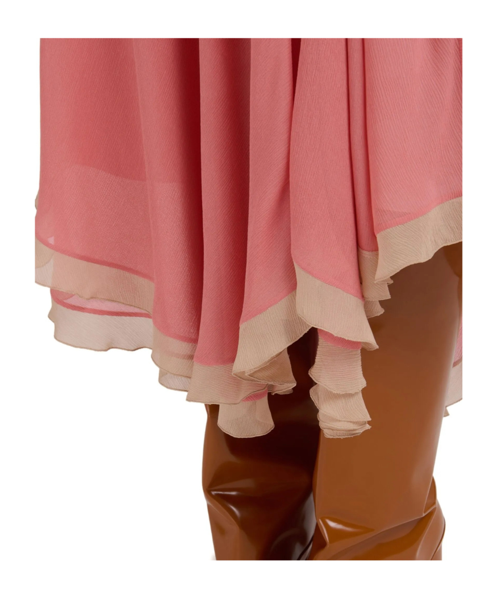 Marni Creponne Silk Peplum Midi Skirt Clothing In Pink