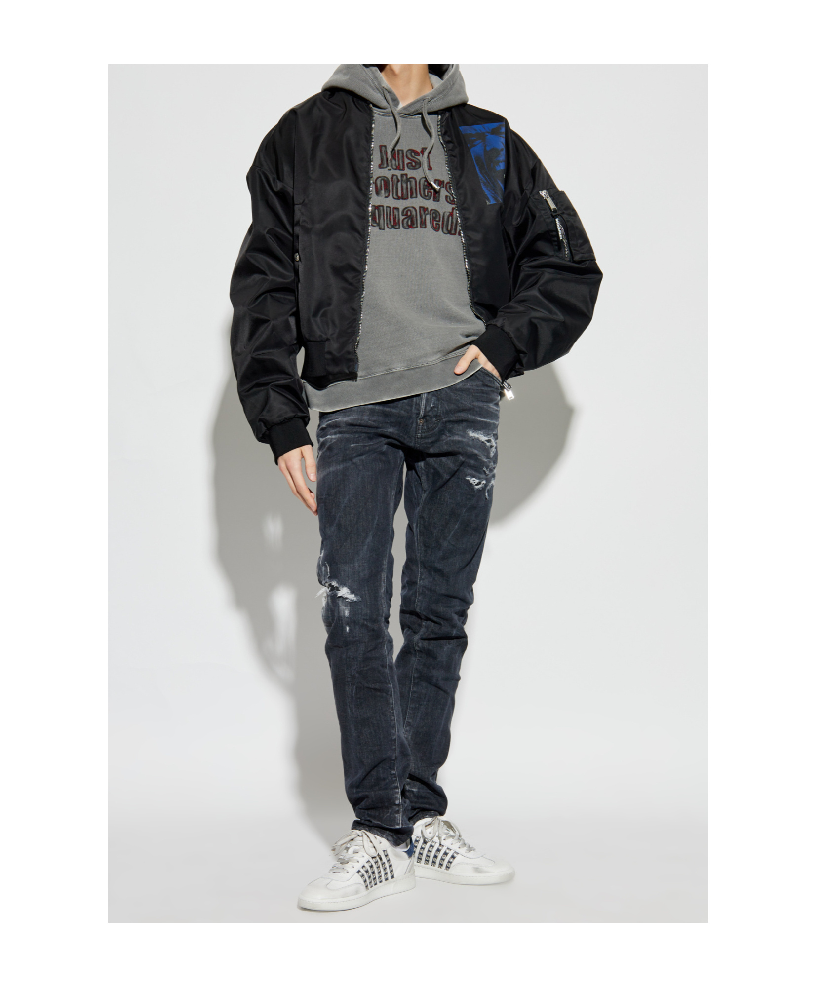 Dsquared2 Long-sleeved Sweater In Gray