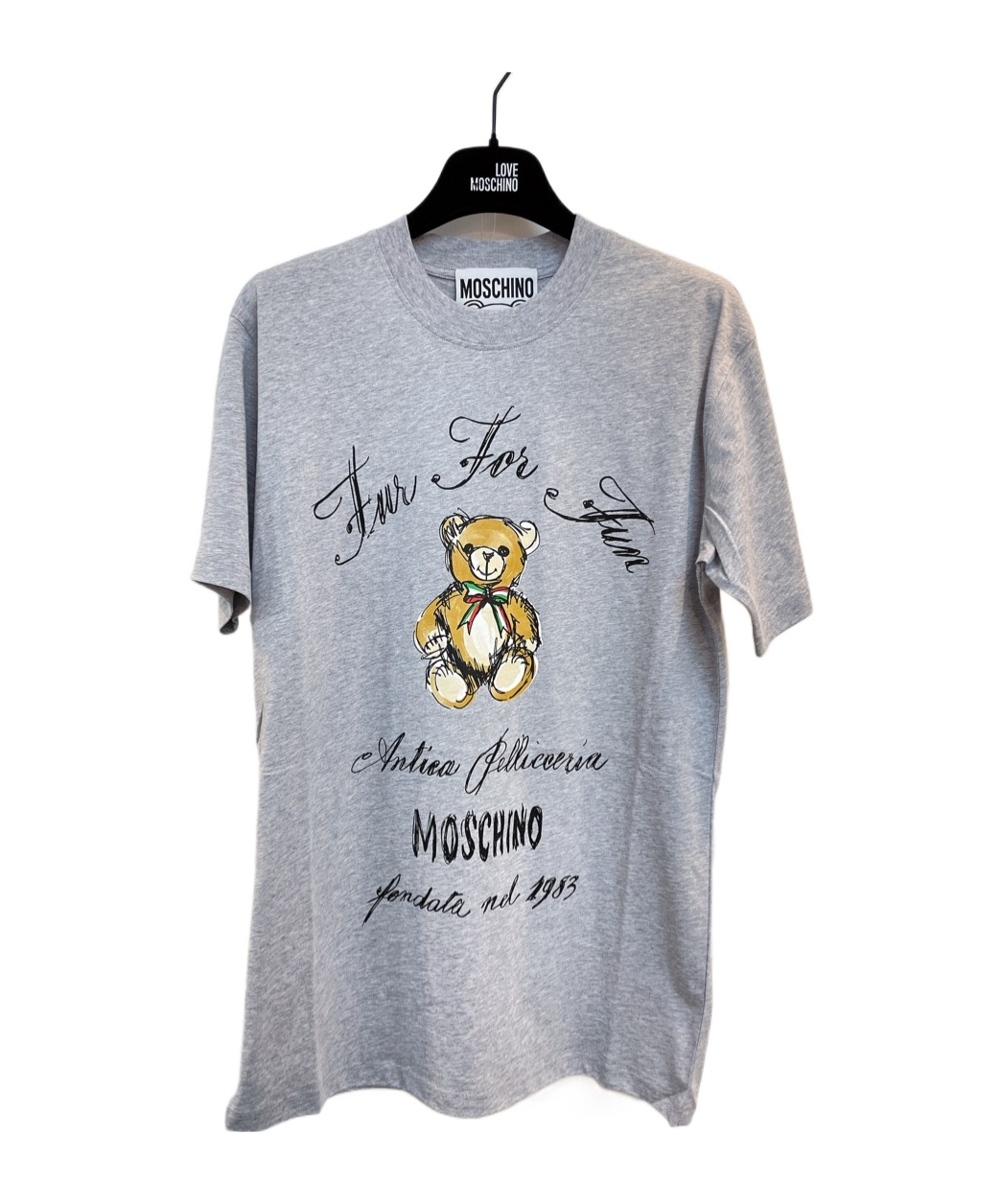 Moschino Item O-neck Short-sleeved T-shirt In Gray