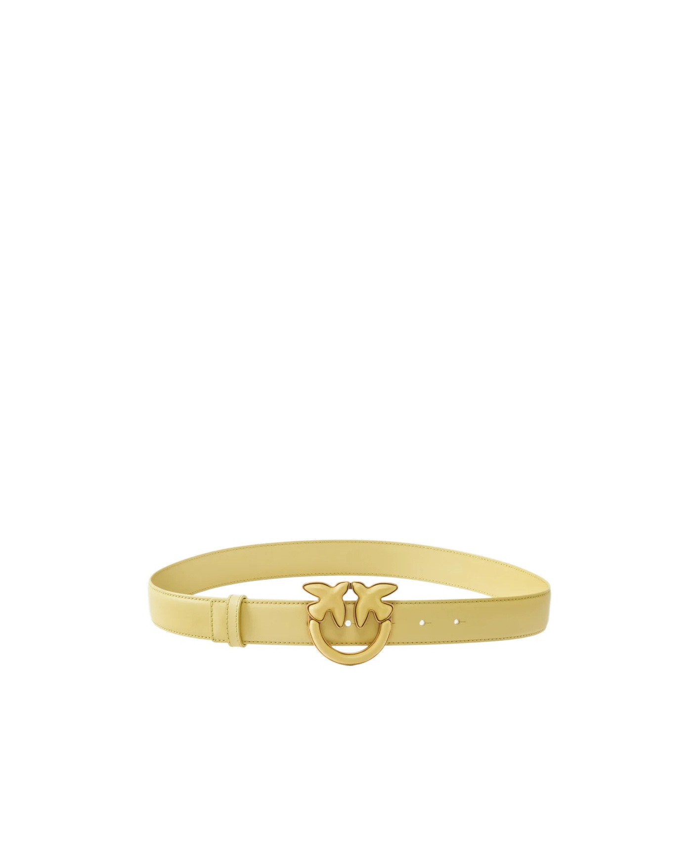 Pinko Belt With Leather-covered Buckle, 3 Cm In Yellow