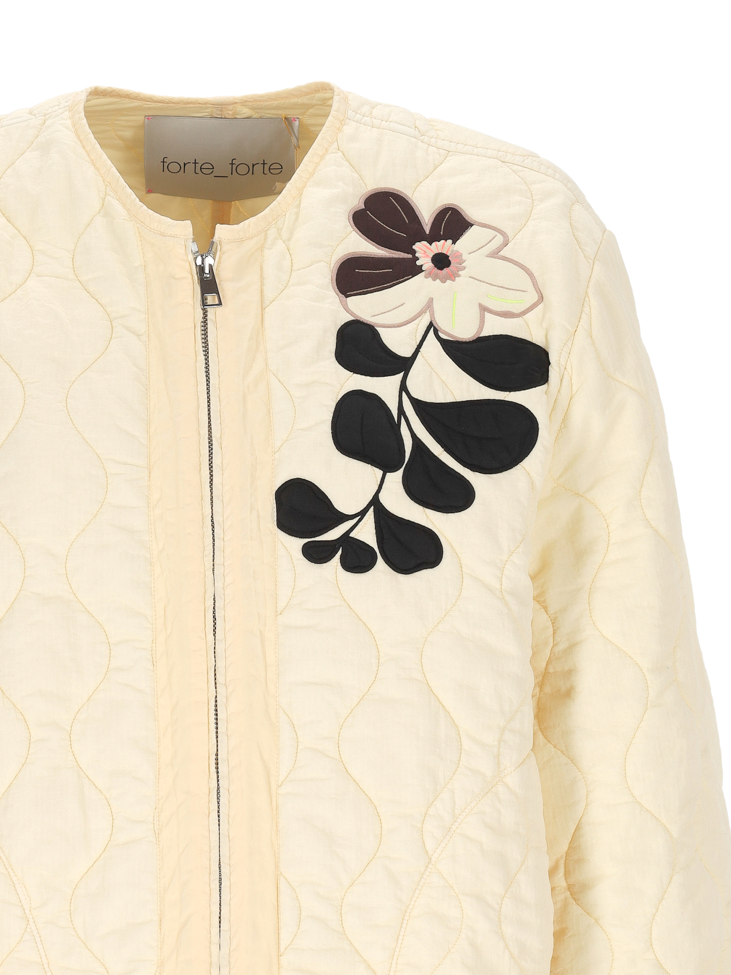 Forte Forte Bomber Jacket With Embroidery In Gold