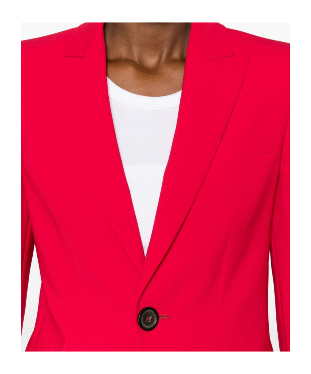 Dsquared2 Logo-plaque Single-breasted Blazer In Red