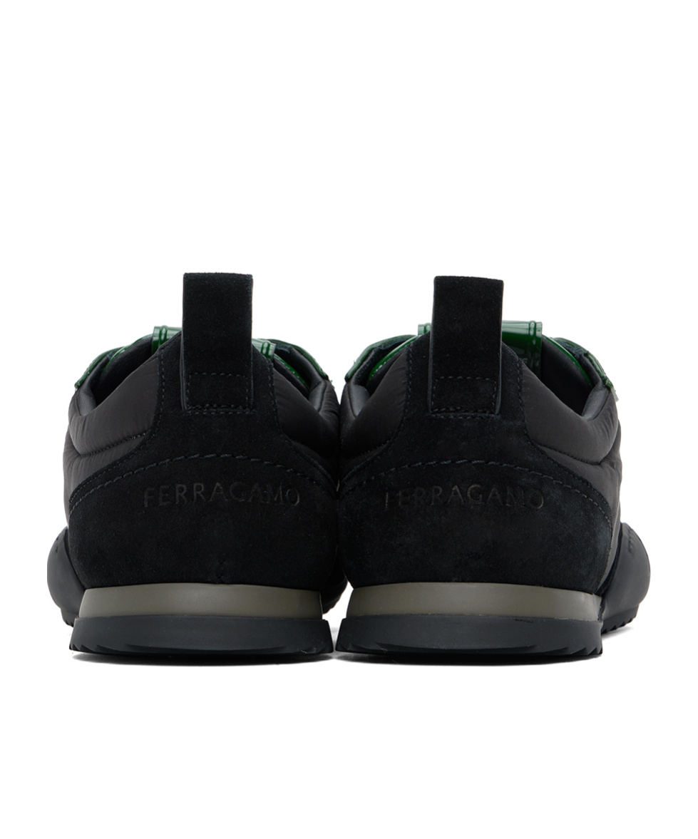 Ferragamo Stitching Low-top Leisure Sneakers In Black