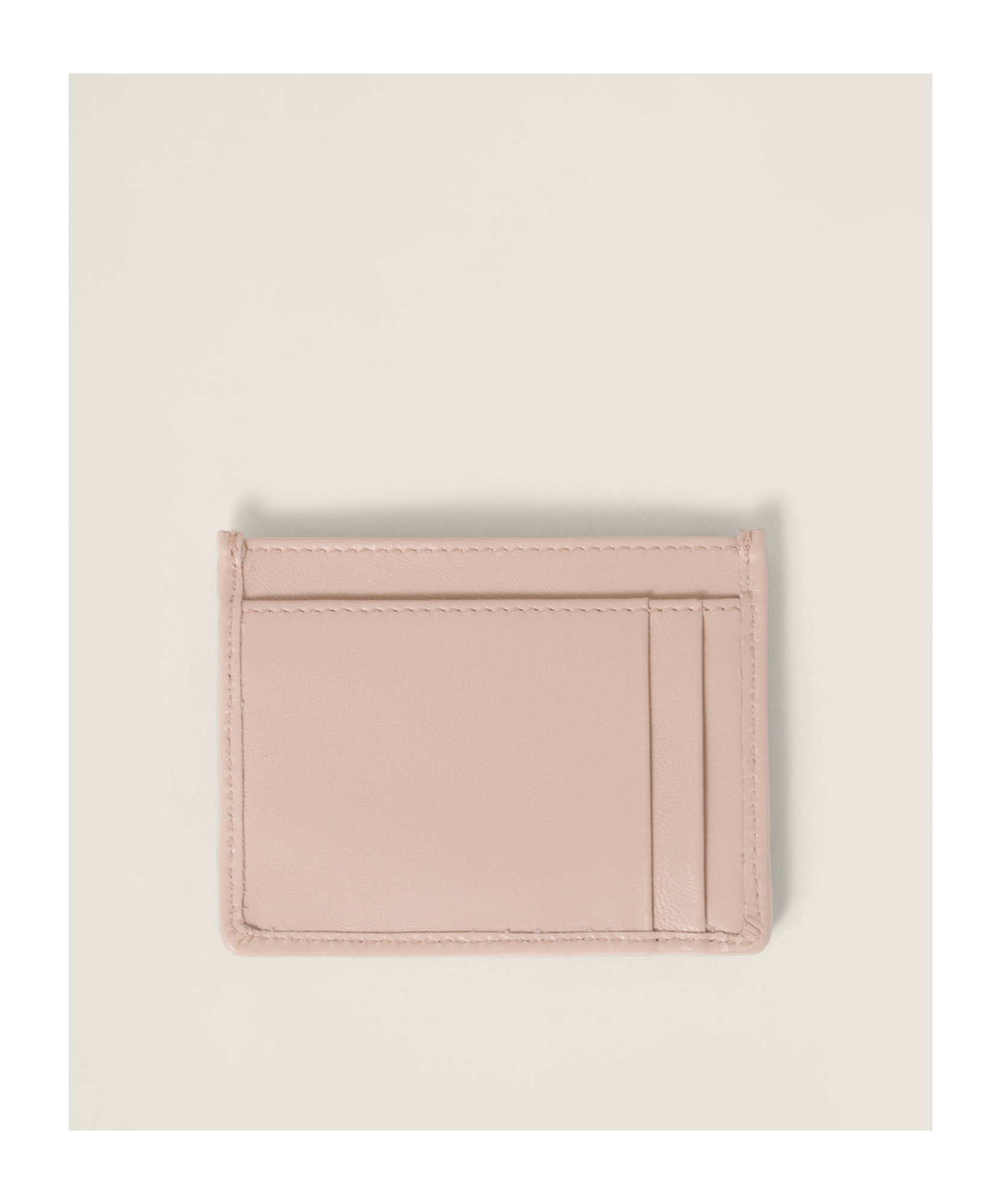 Miu Miu Matelassé Nappa Leather Card Holder In Pink