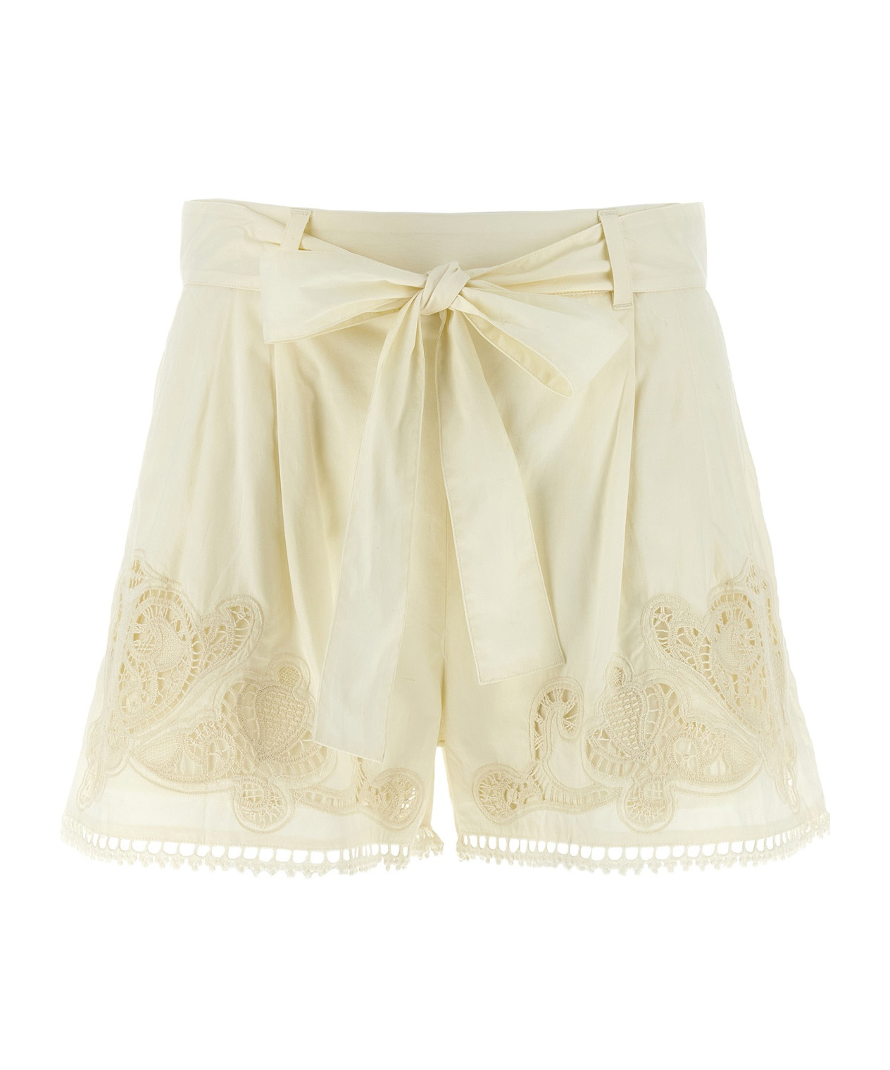 Twinset White Macram Shorts