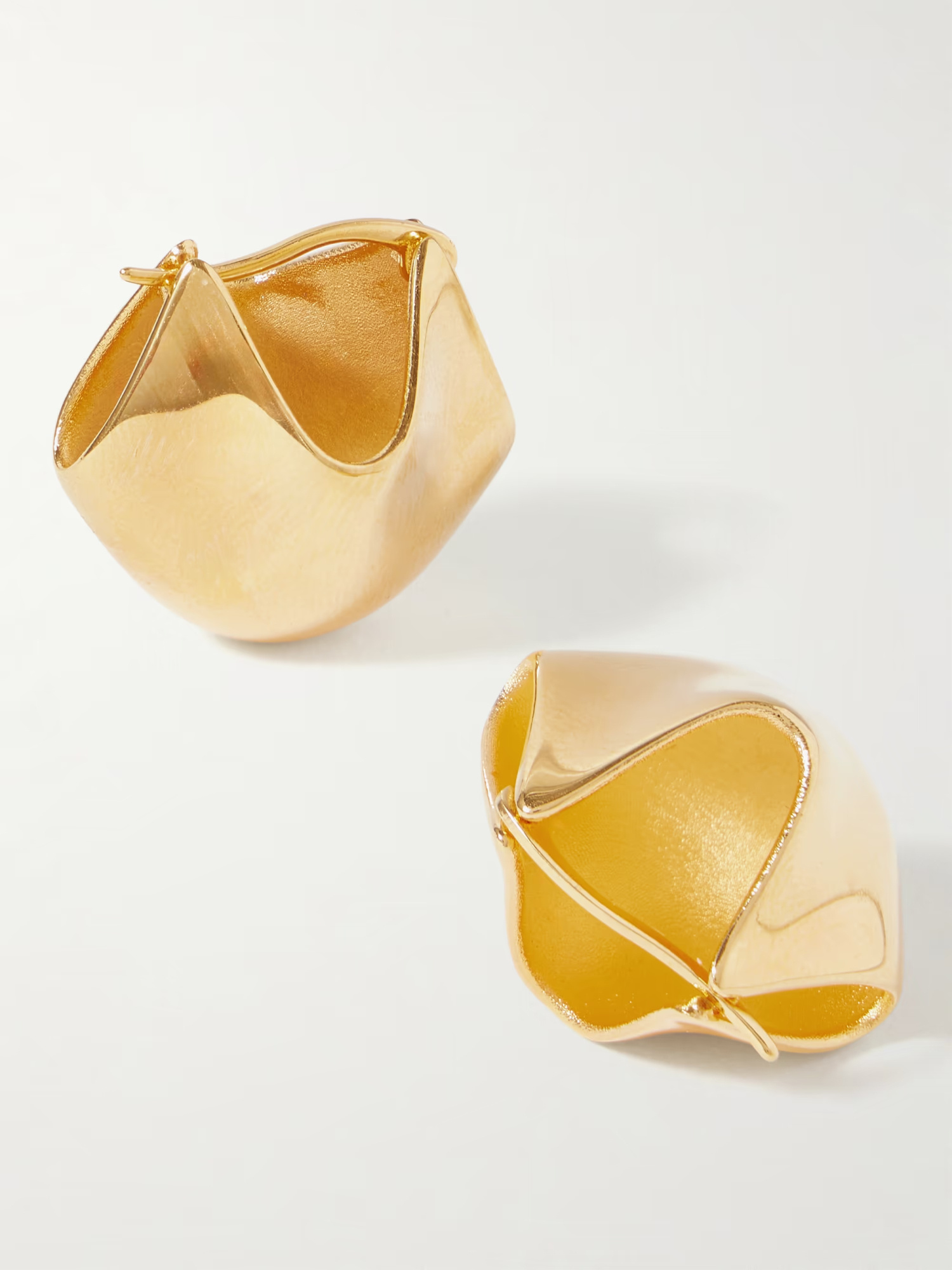 Khaite Lotus Small Gold-plated Earrings In Gold