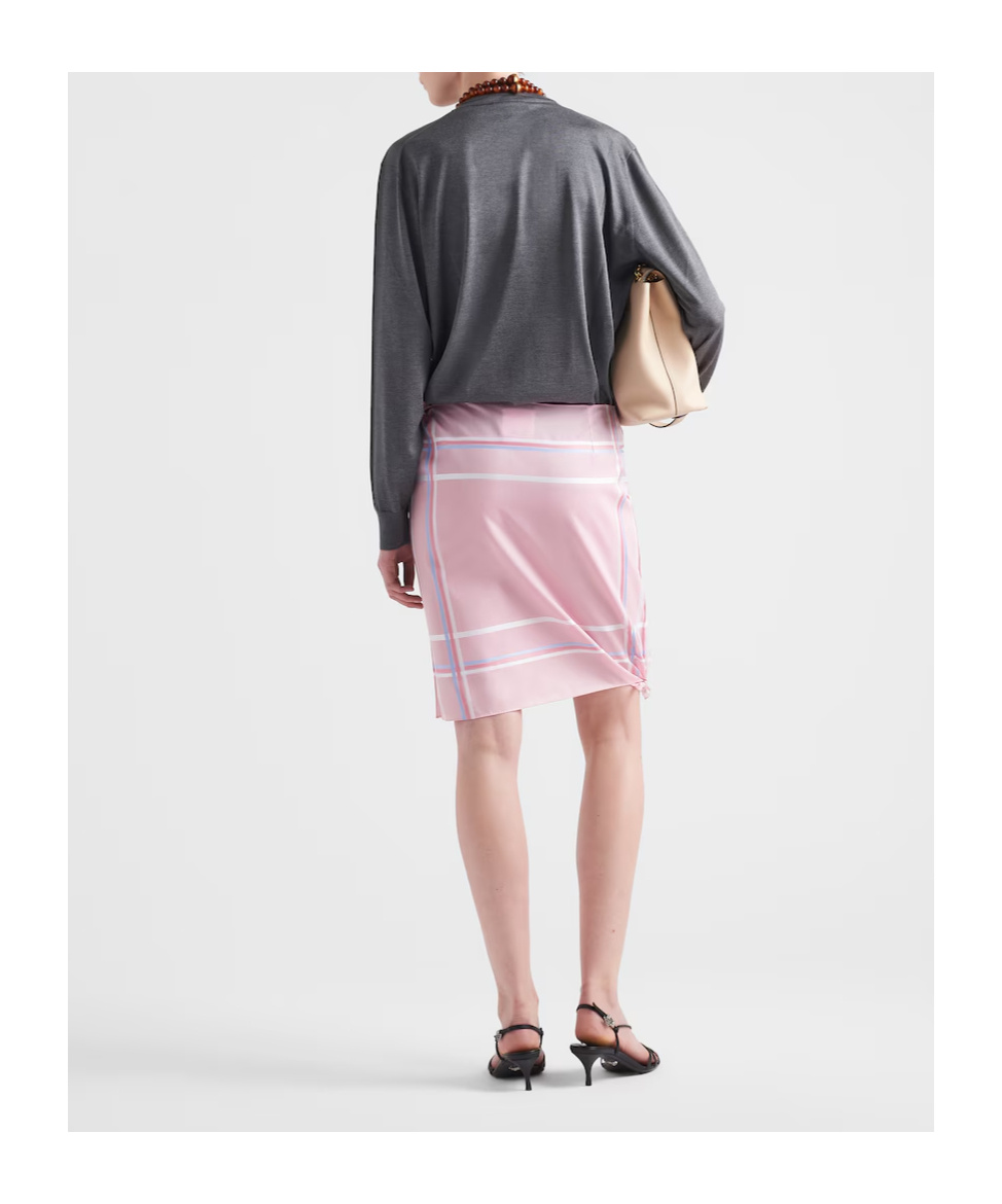 Prada Logo-embroidered Relaxed-fit Silk Polo Shirt In Gray