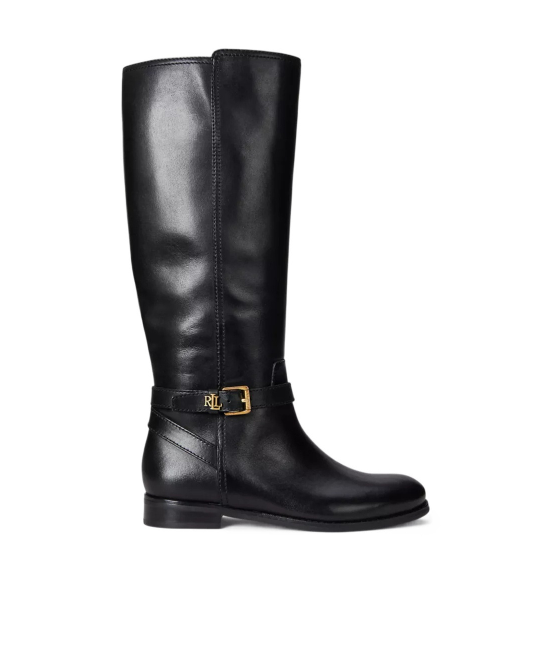 Ralph Lauren Lauren  Brooke Ii Burnished Tall Boots In Black