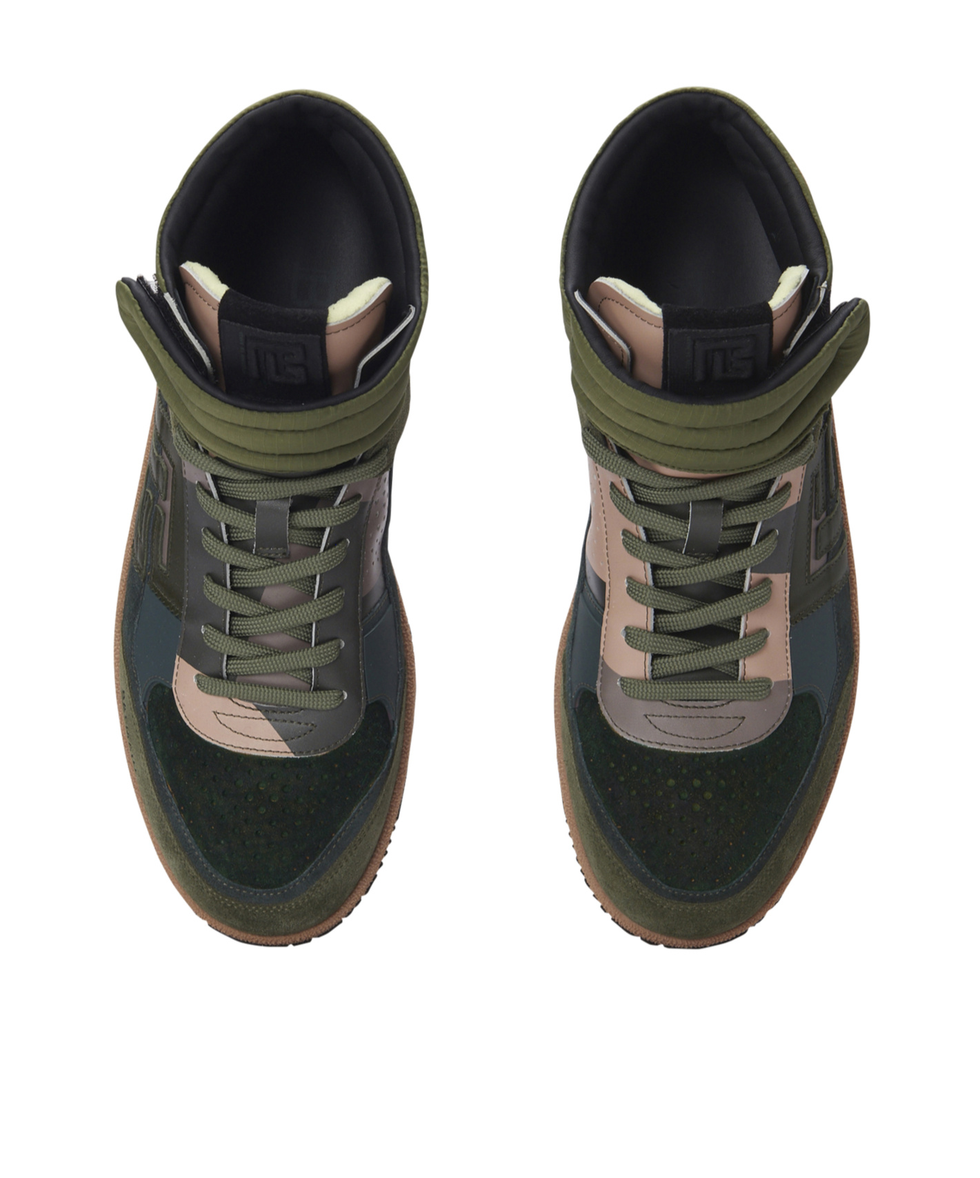 Shop Balmain Swan Mid-top Trainers In Calfskin And Suede In Black