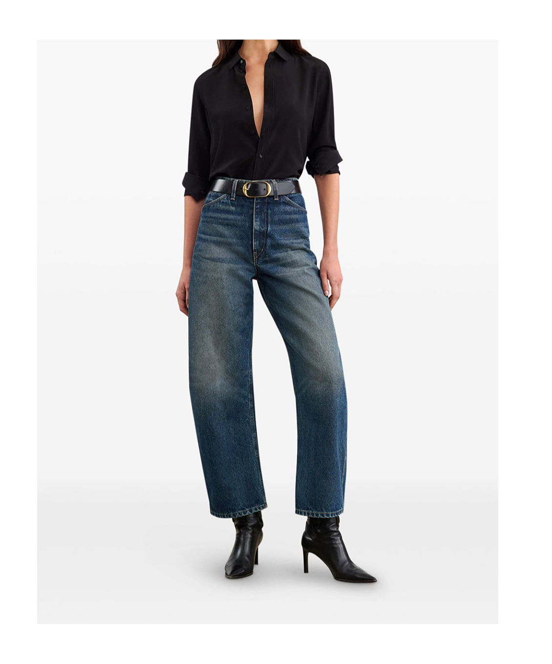 Nili Lotan Belt-loop Jeans In Blue