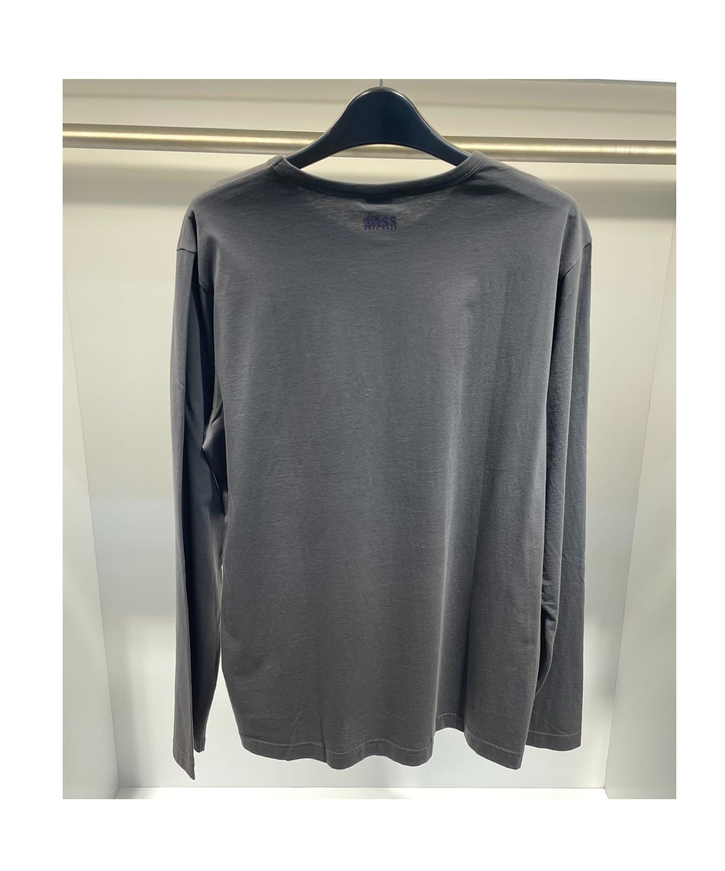 Hugo Boss Round Collar And Long-sleeved T-shirt In Gray