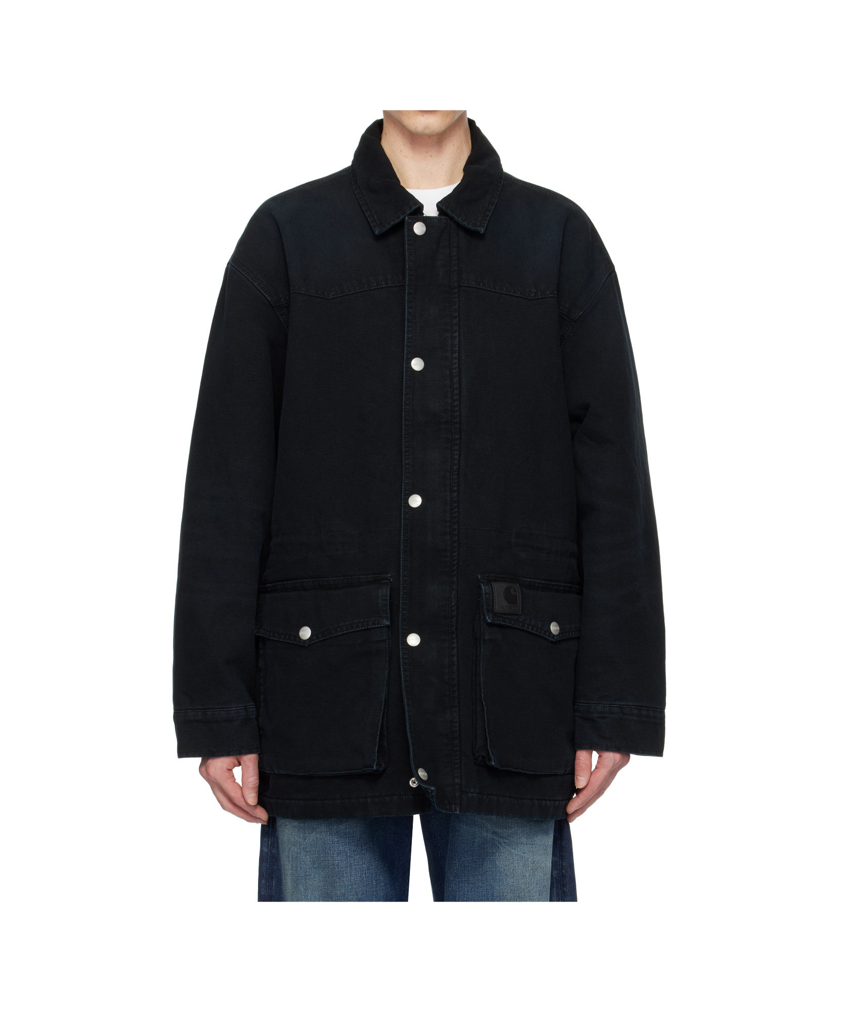 Carhartt Flap-pocket Denim Jacket In Black