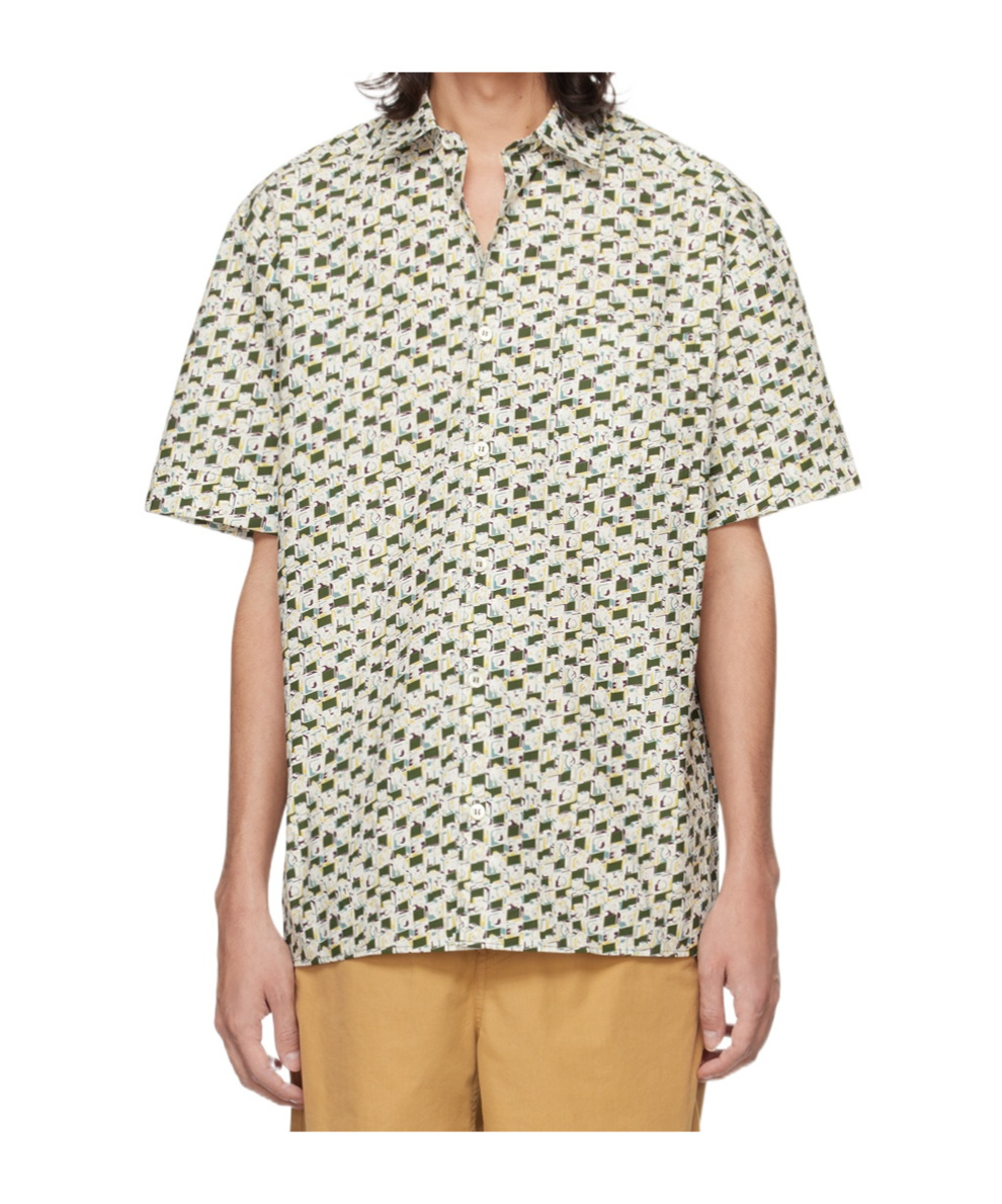 Apc Graphic-print Cotton Shirt In White
