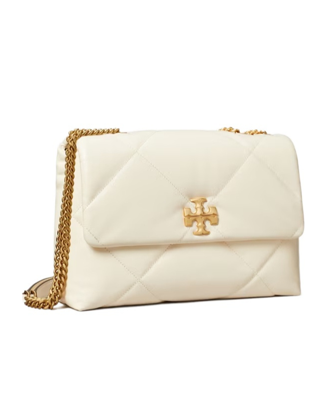 Tory Burch Kira Diamond Quilt Convertible Shoulder Bag In White