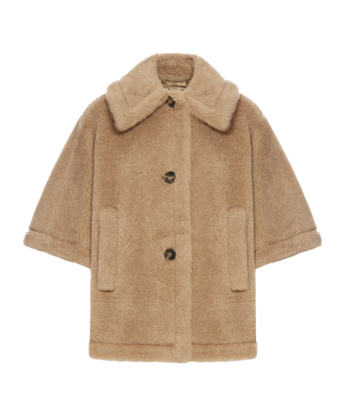 Max Mara Lapel Short-sleeved Cotton Suit In Nude