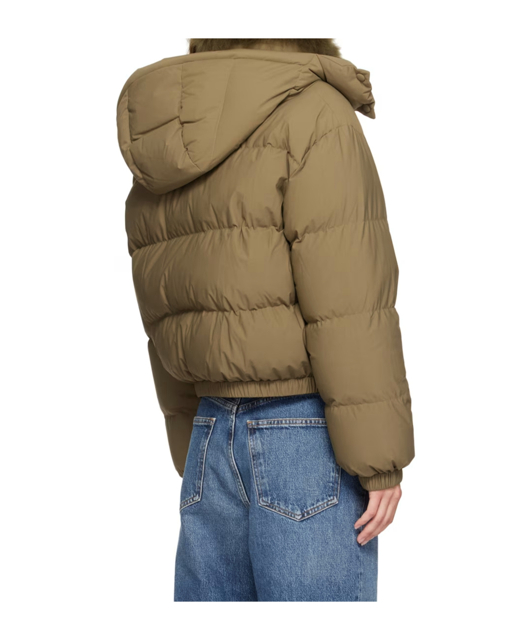 Shop Yves Salomon Quilted Zipper Down Jacket In Green