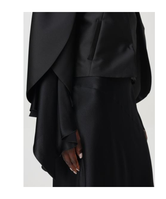 Shop Alberta Ferretti Pleated Casual Jacket In Black