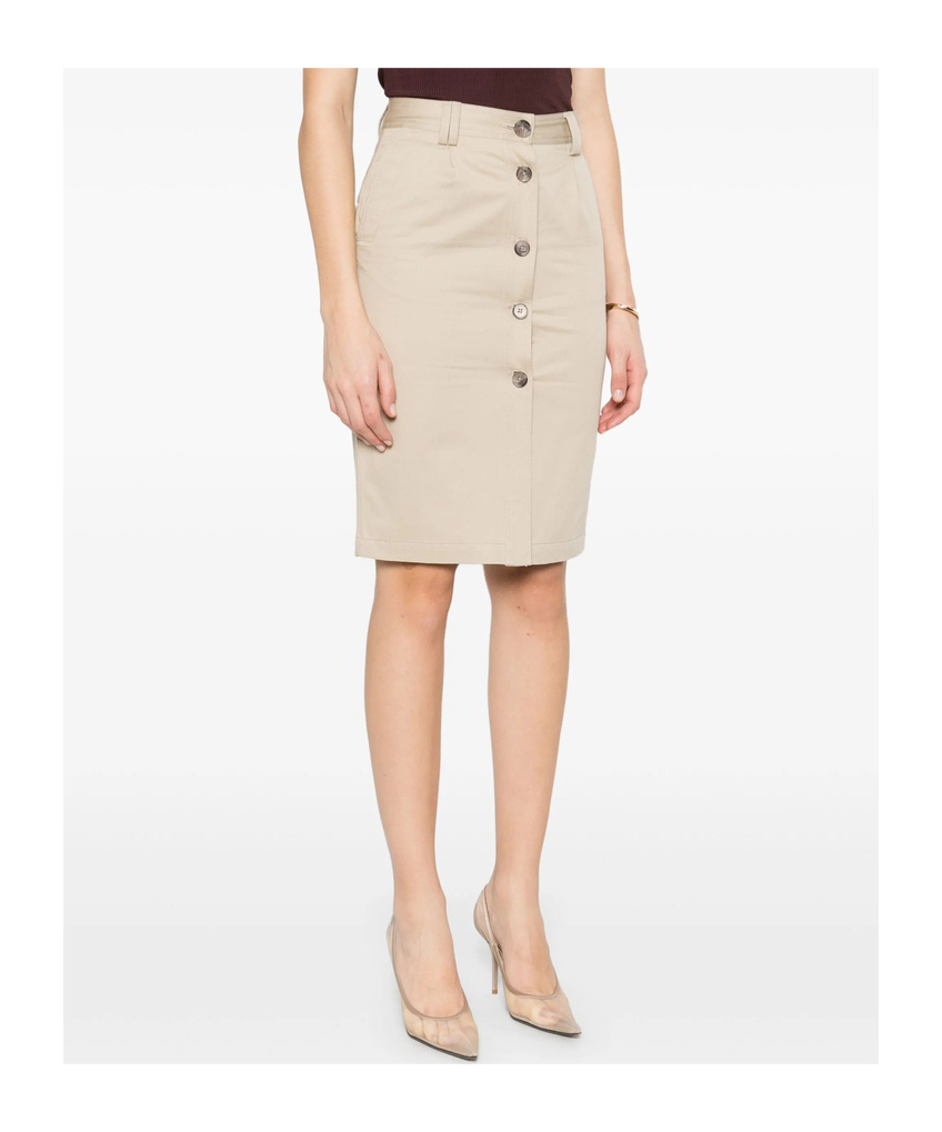 Shop Anine Bing Button-down Skirt In Nude