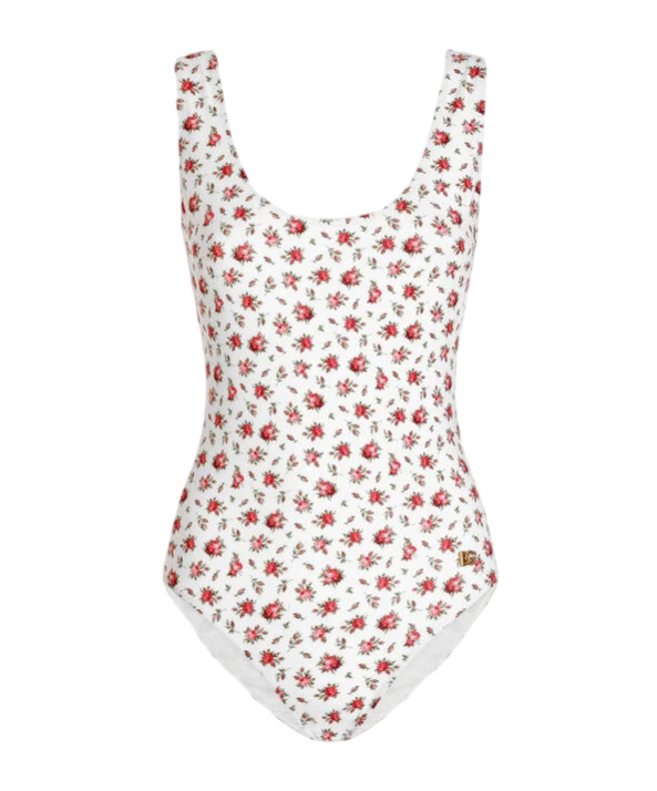 DOLCE & GABBANA DOLCE GABBANA SMALL ROSE-PRINTED ONE-PIECE SWIMSUIT