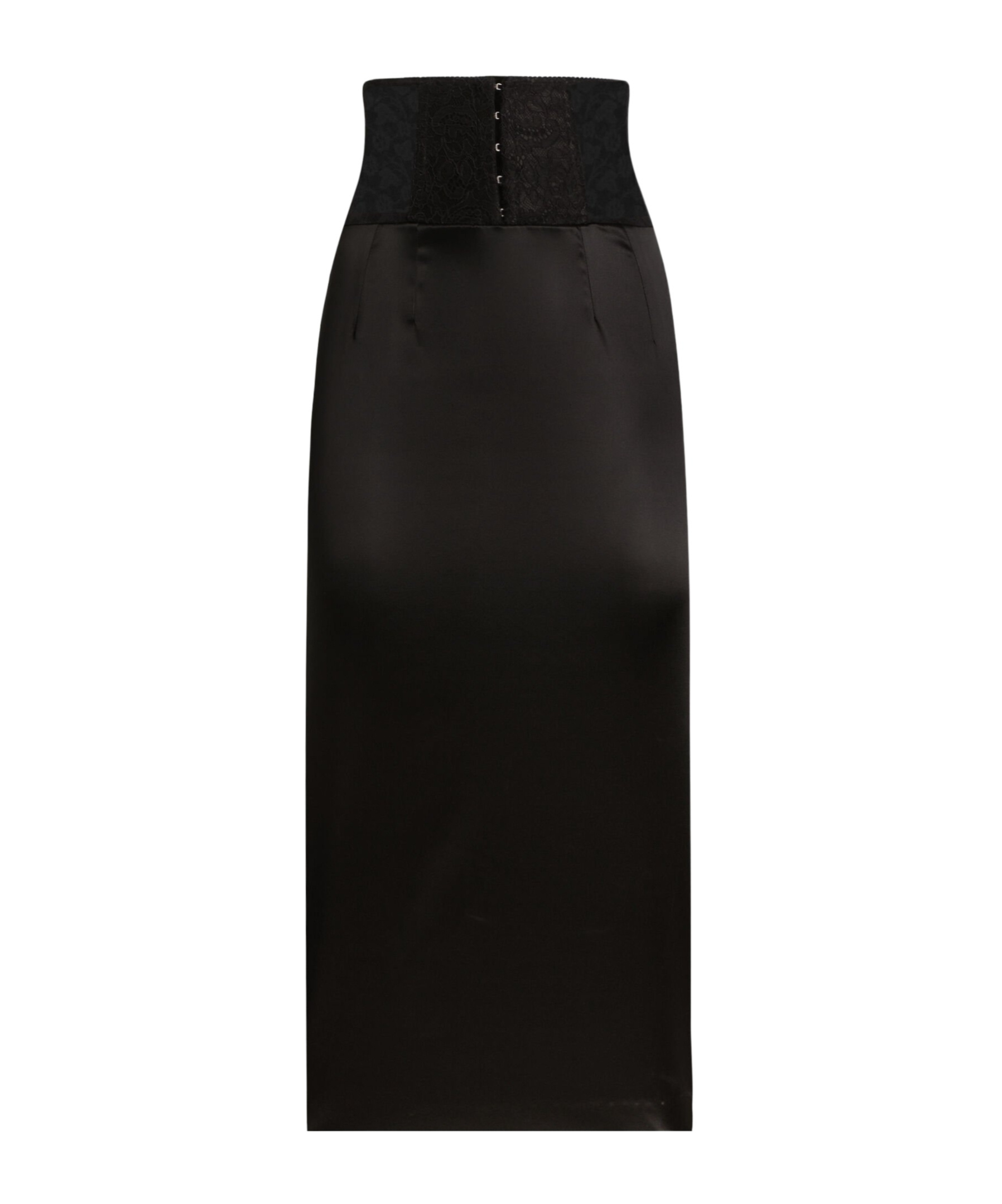 Dolce & Gabbana Lace-appliqué Midi Skirt In Black