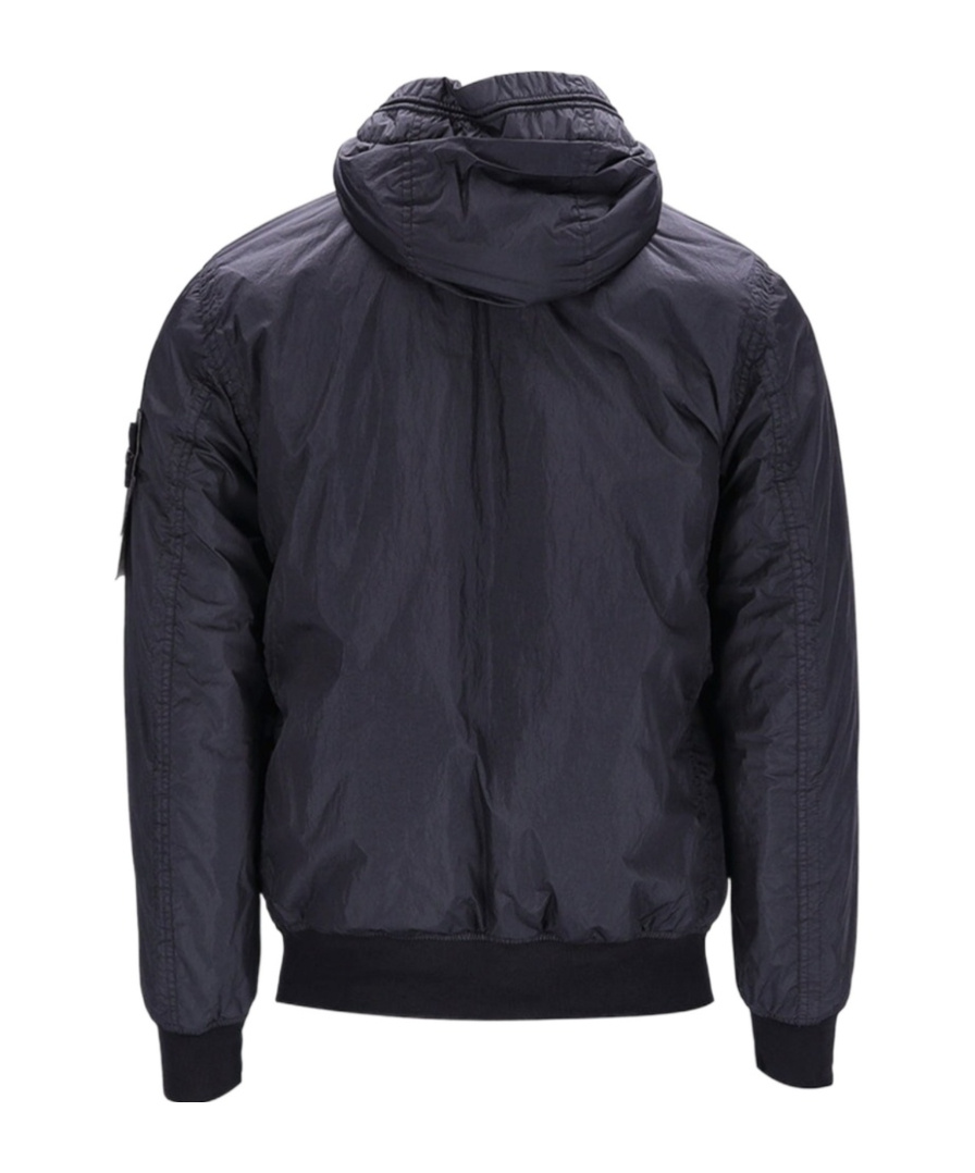Stone Island Compass-patch Zip-up Jacket In Black