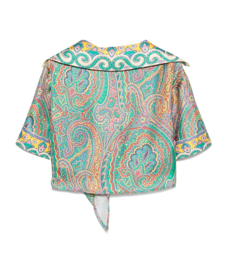 Etro Short-sleeved Swimsuit In Multicolor