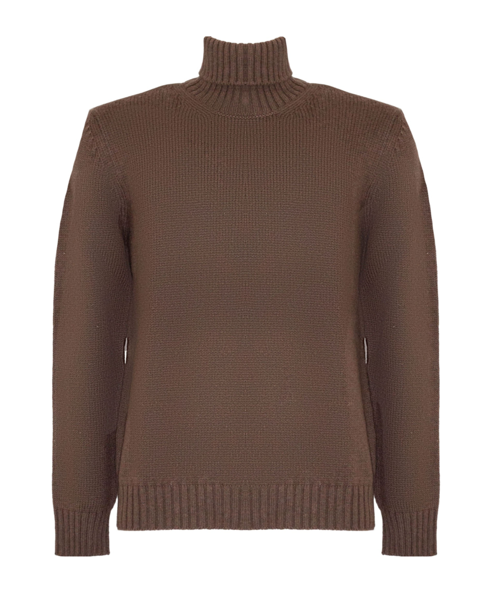 Eleventy Turtleneck Ribbed-trim Sweater In Brown