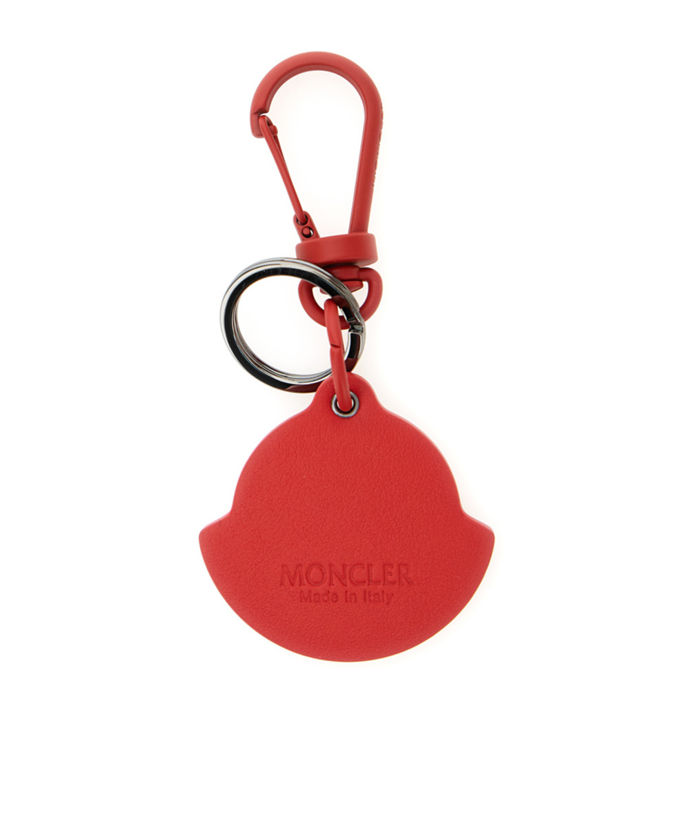 Moncler Logo-embossed Leather Keyring In Red