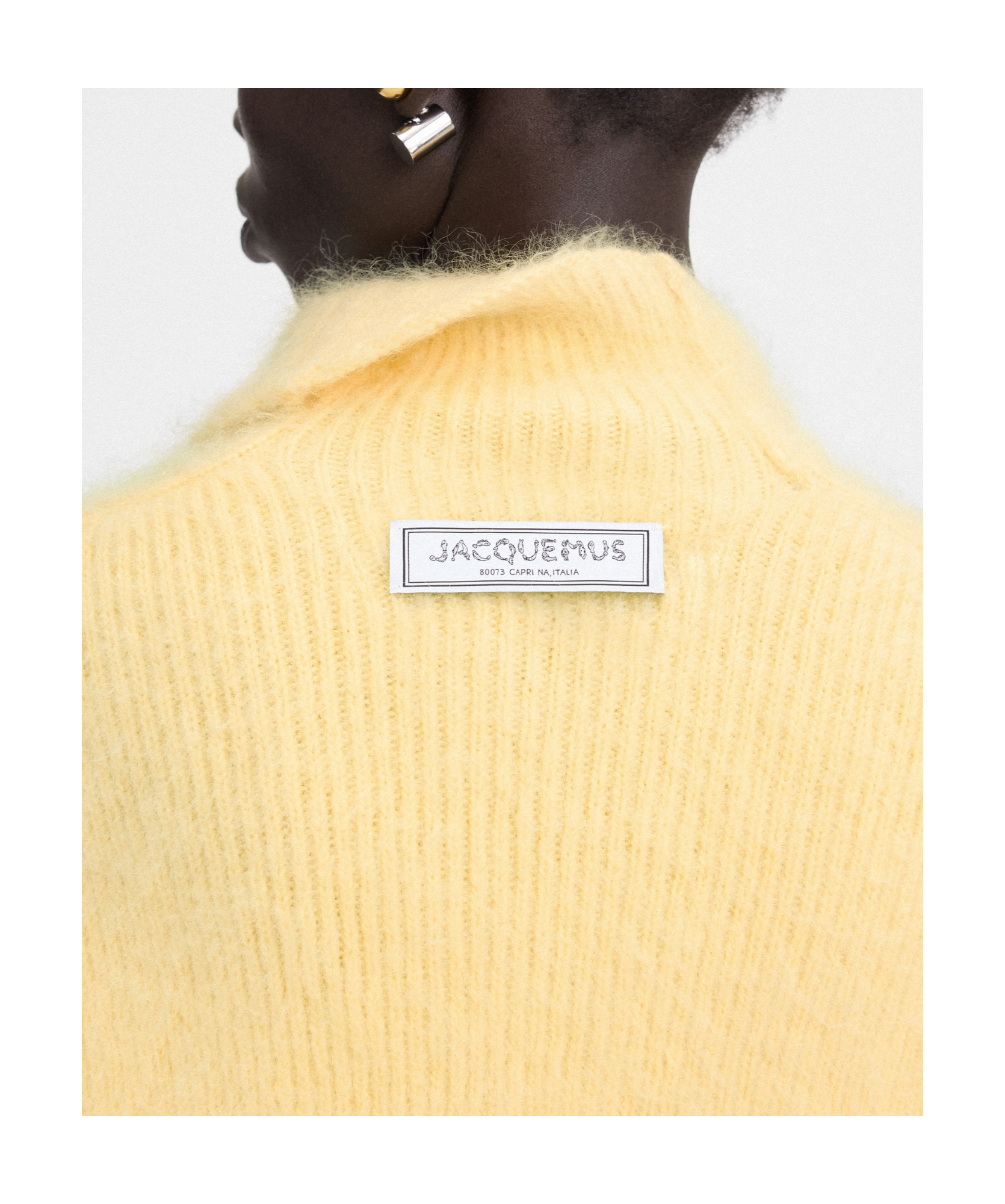 Shop Jacquemus Turtleneck Striped Jumper In Nude