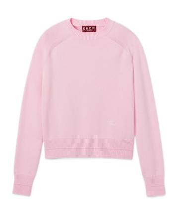 Gucci Wool Cashmere Sweater With Embroidery In Pink