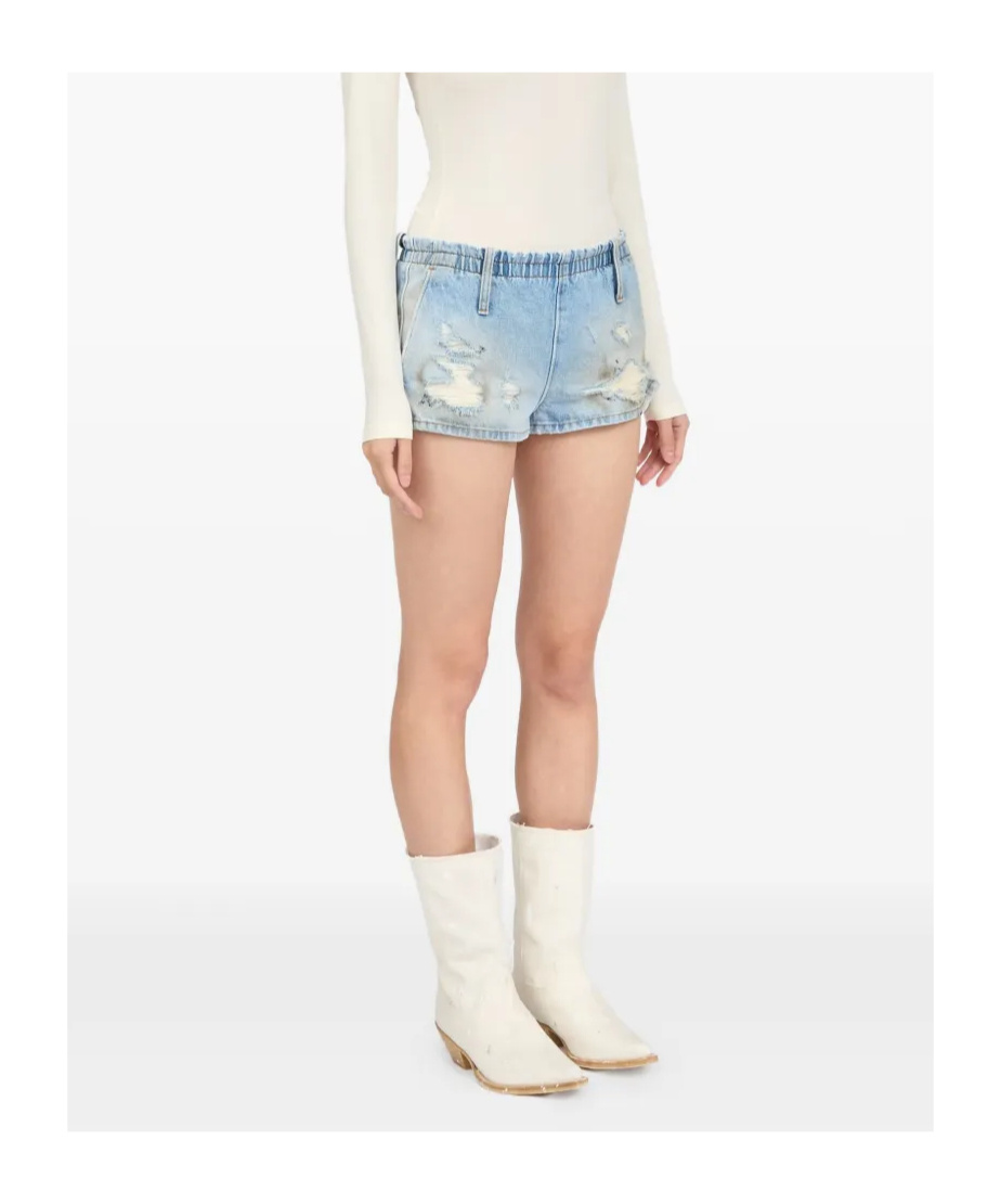 Shop Mm6 Maison Margiela Denim Shorts In Blue
