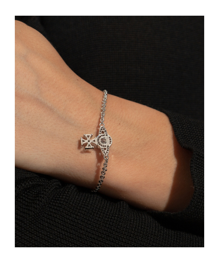 Vivienne Westwood Mila Embellished Bracelet In Brown