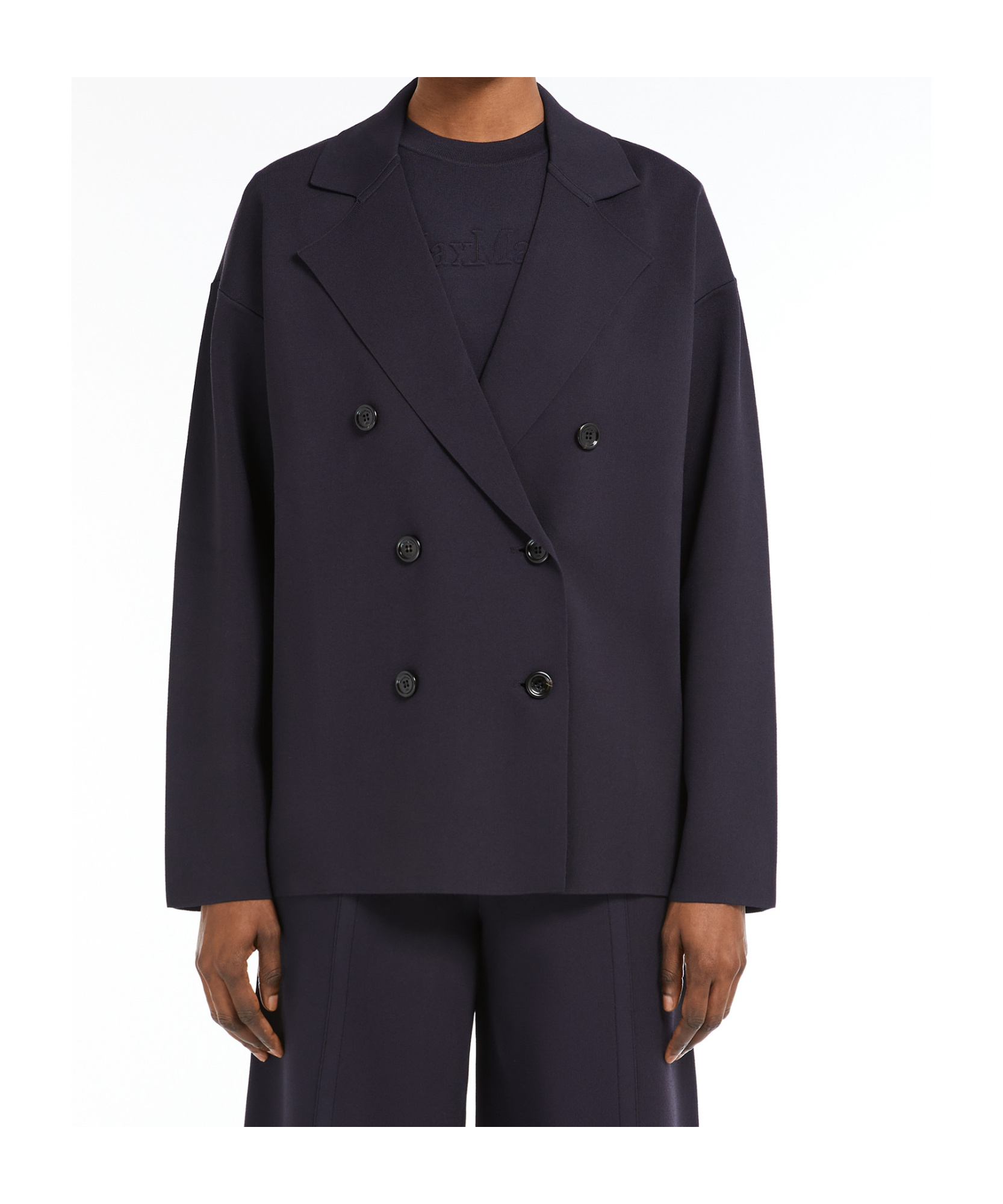 Max Mara Short Double-breasted Jacket In Black