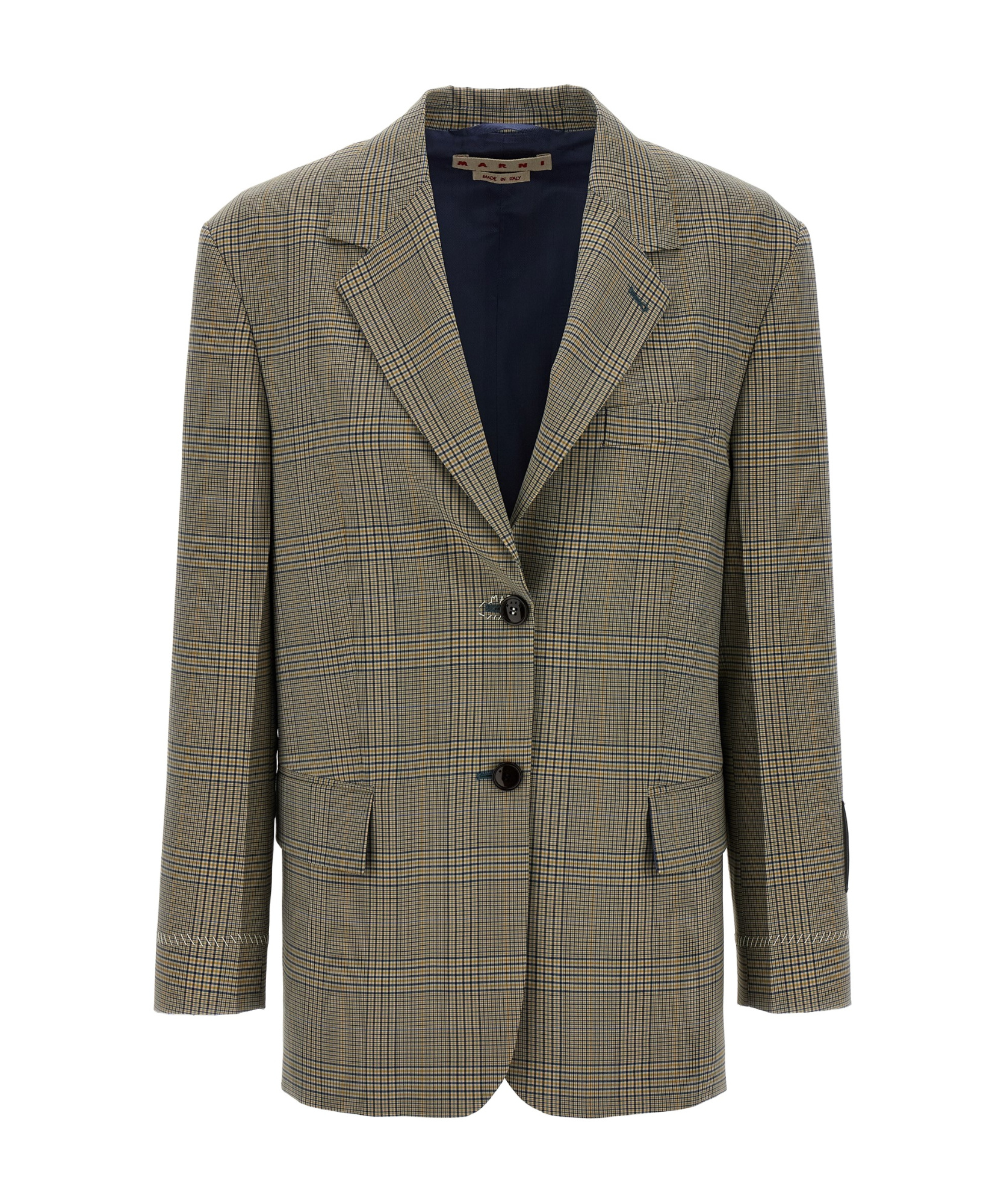 Marni Check Blazer Prince Of Wales In Green
