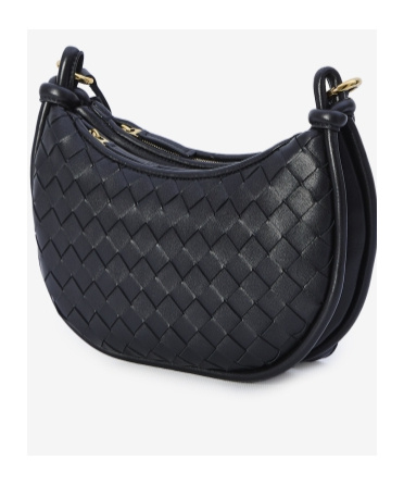 Bottega Veneta Black Leather Gemelli Messenger Bag In Black
