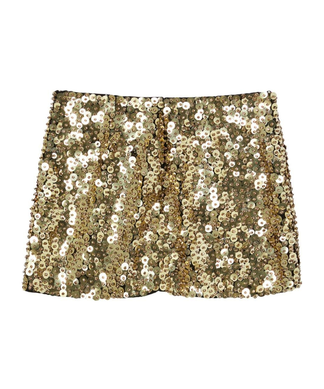 Pinko Sequinned Mini Skirt In Nude