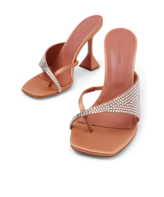 Shop Amina Muaddi Square-headed High-heeled Sandals In Multicolor