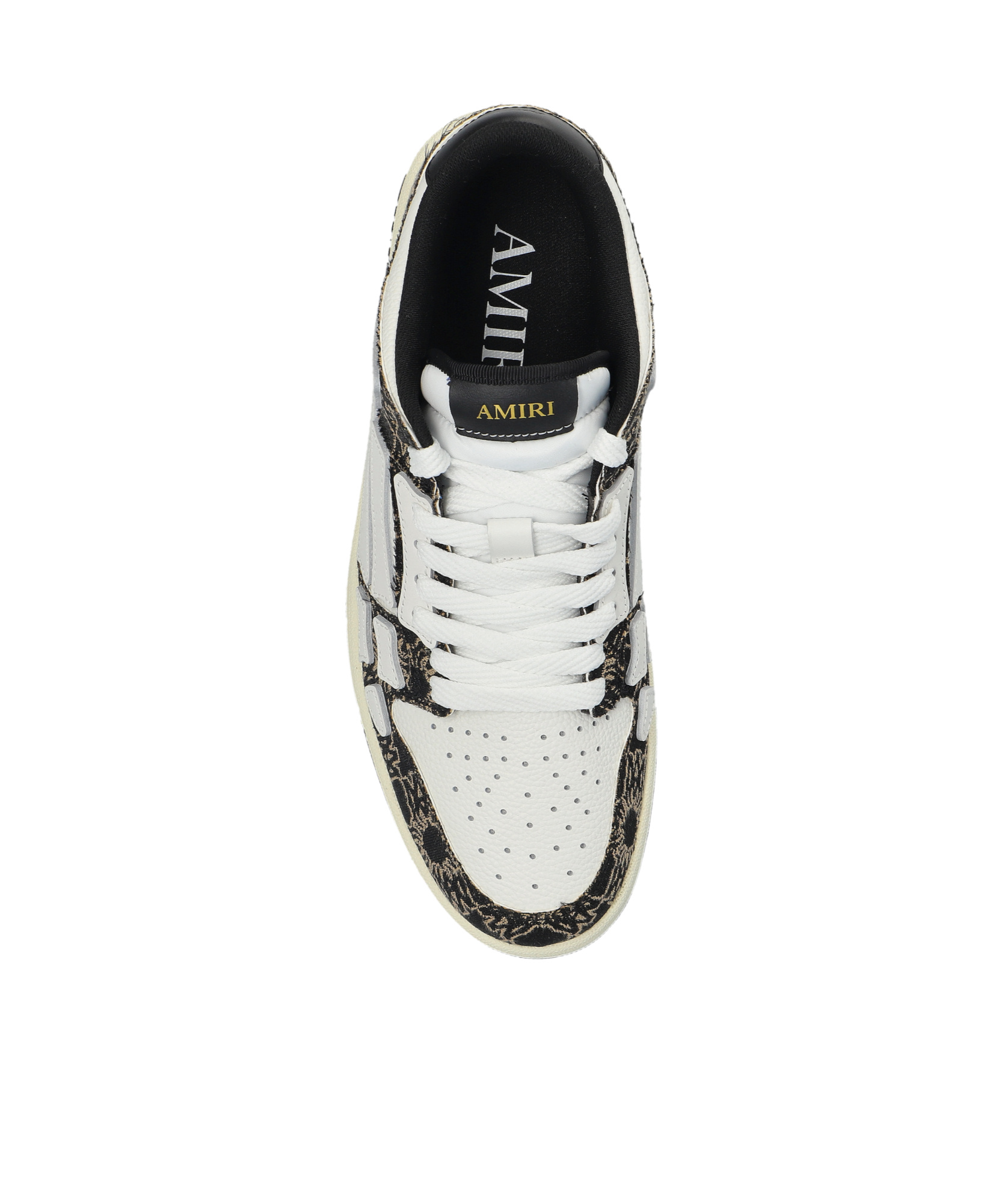 Amiri Two-tone Leather Skel Sneakers In Black