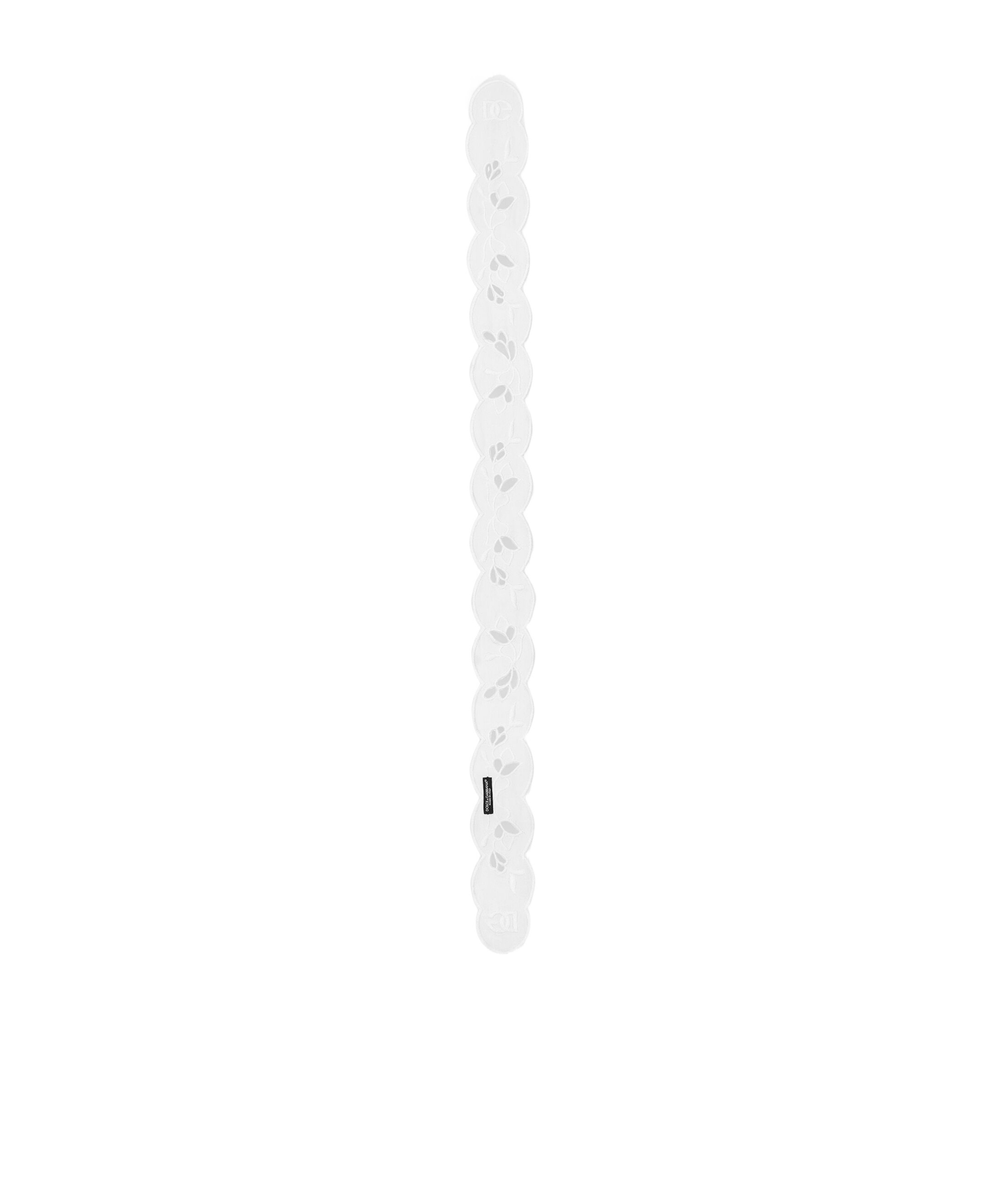 Dolce & Gabbana Broderie Anglaise Cotton Headscarf In White