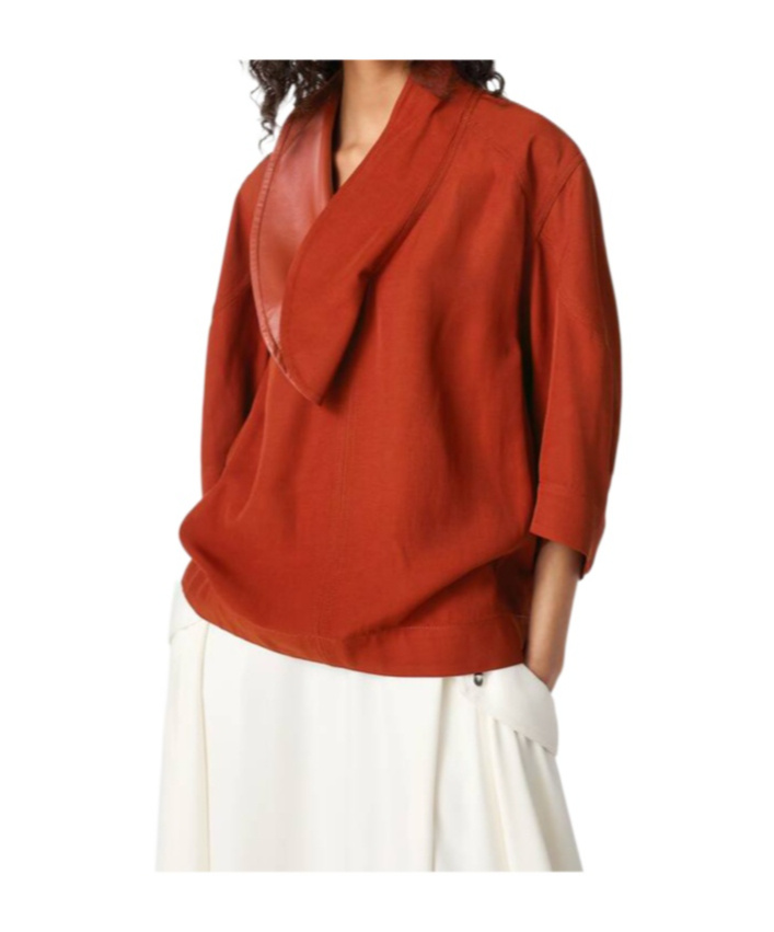 Bottega Veneta Tiziano Red Viscose Blend Blouse In Red