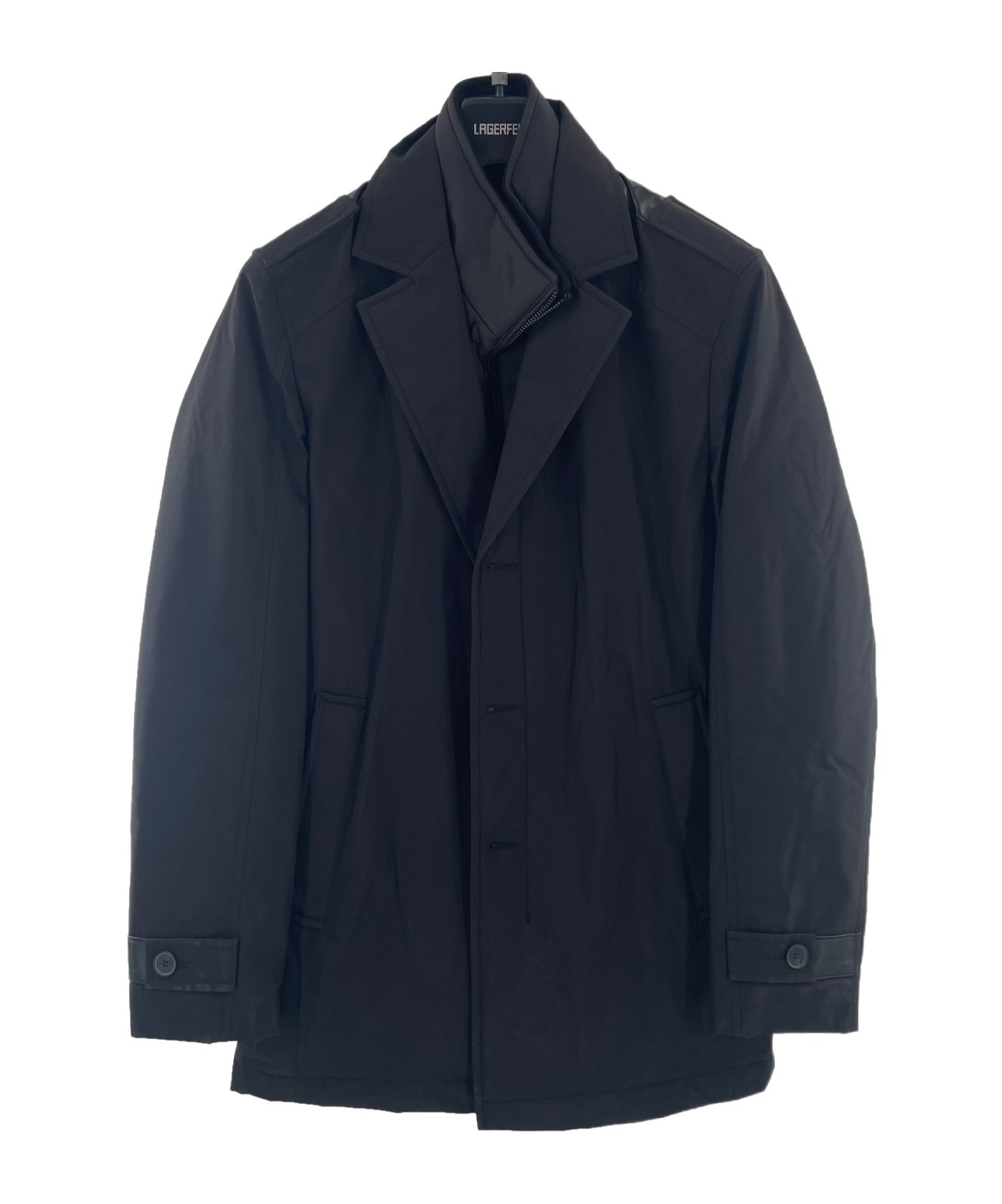 Karl Lagerfeld Buckle Long-sleeved Suit Jacket In Black