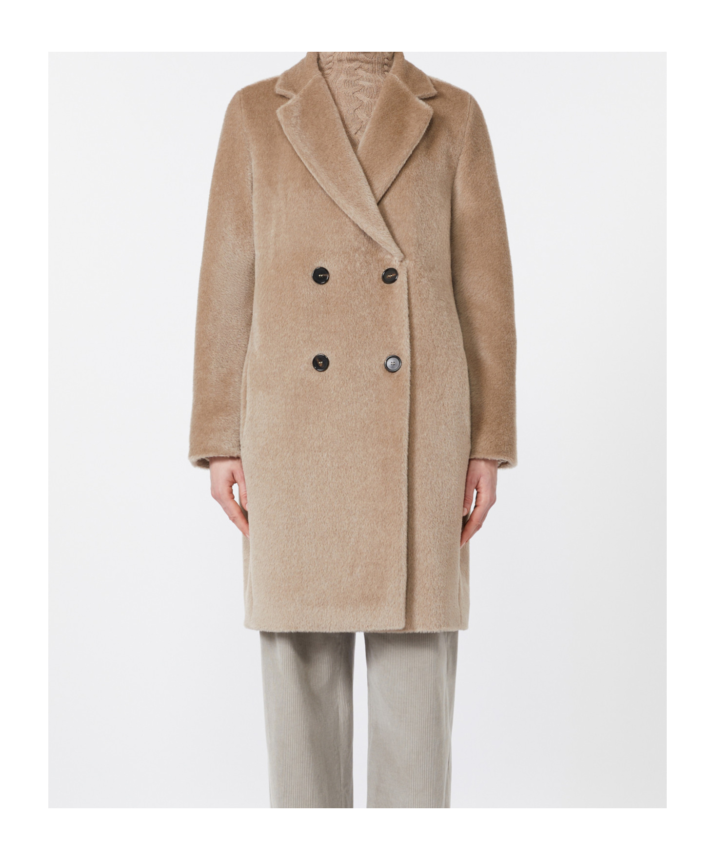 Max Mara Manteau Mi-long En Laine Et Alpaga In Multi
