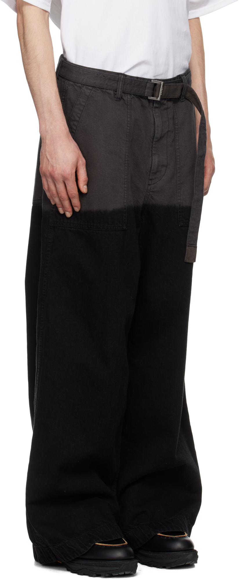 Sacai Belt Loops Slacks In Black