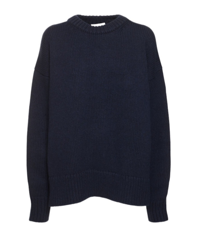 The Row Round-neck Knitted Sweater In Blue