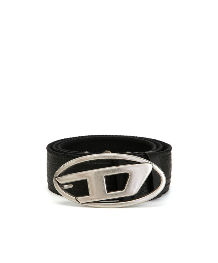 Diesel B-1dr Tape Cotton Belt In Black