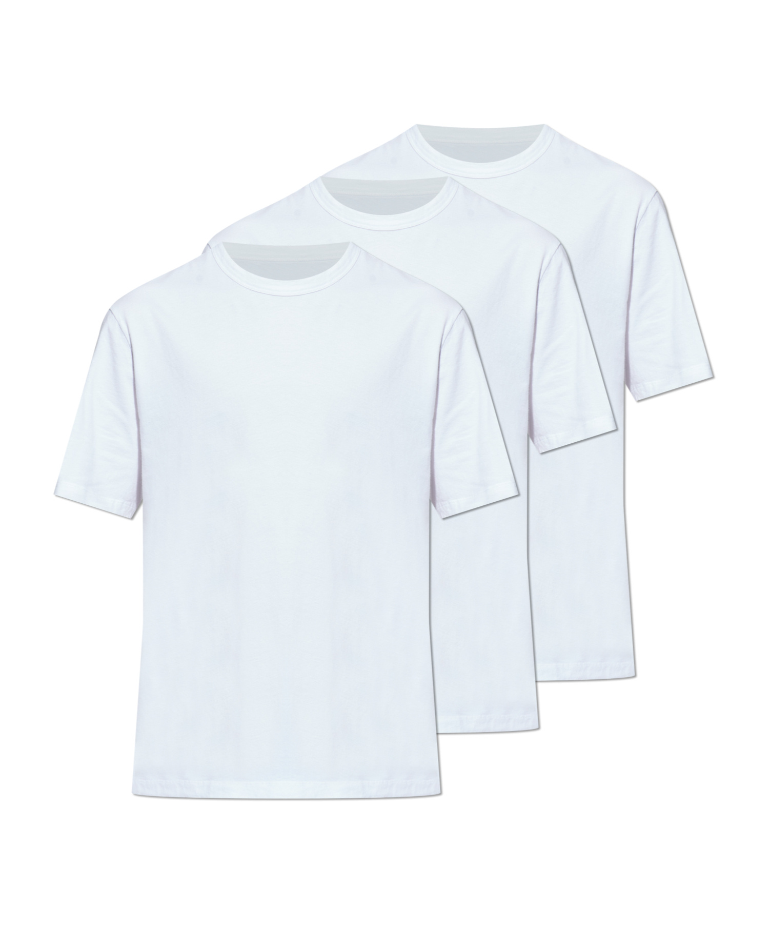 Officine Generale Three-pack Crew Neck Short-sleeved T-shirts In White