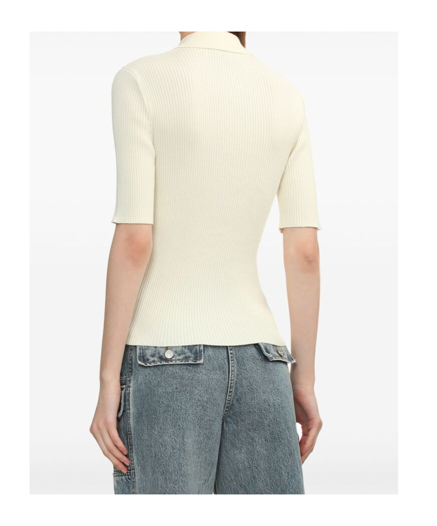 Apc Danae Cotton Polo Shirt In White