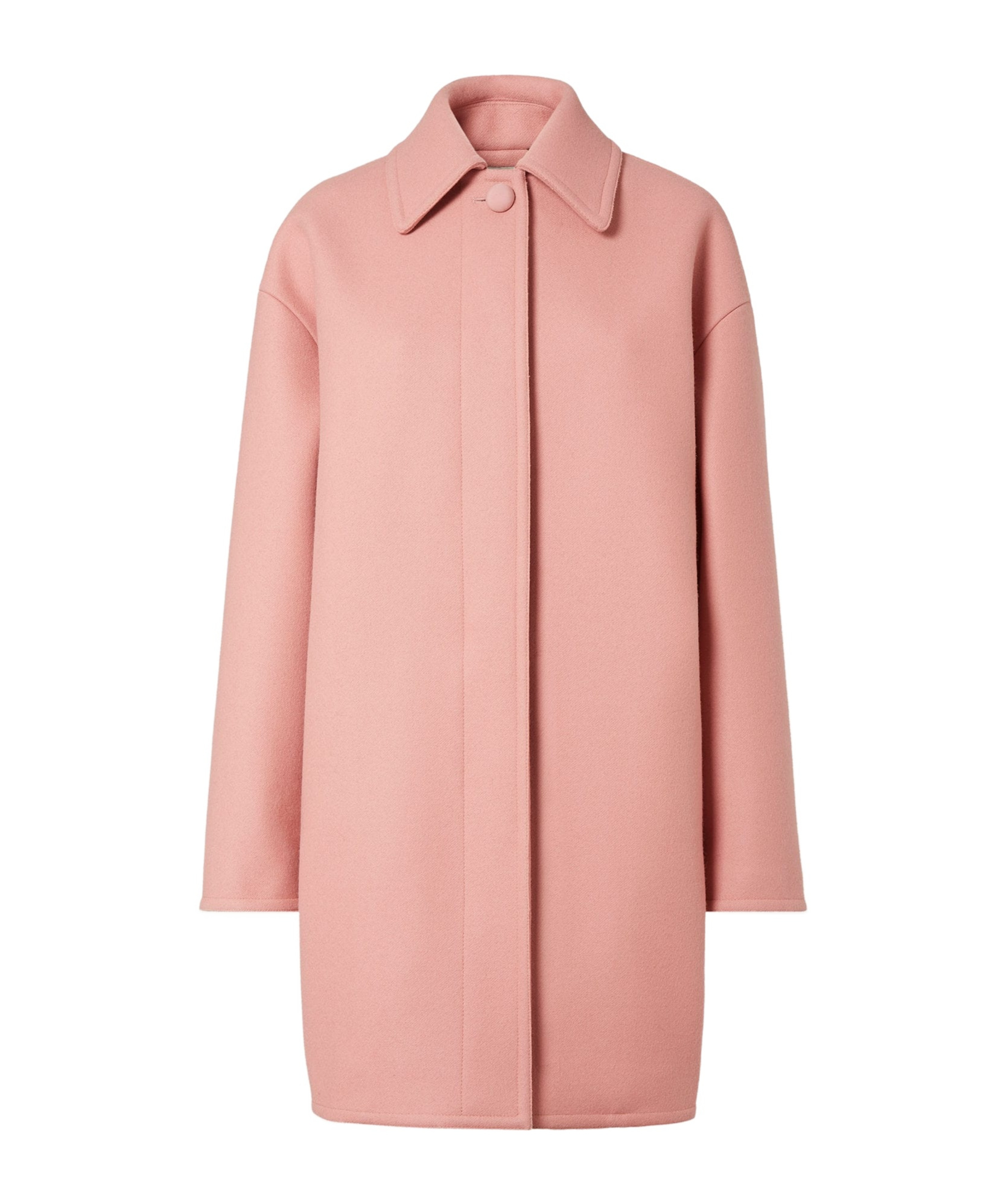 Fendi Pink Wool Felt Single-breasted Midi Coat In Pink