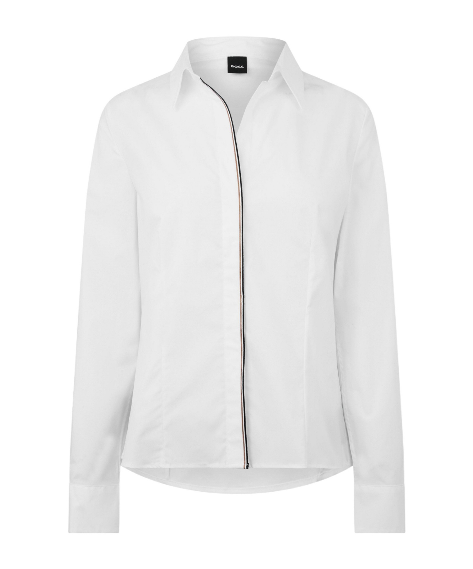 Hugo Boss Pointcollar Longsleeve Shirt In White